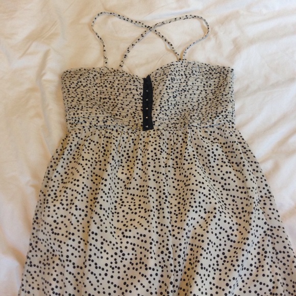 Cream and Black Polka Dot Sundress - Picture 1 of 4