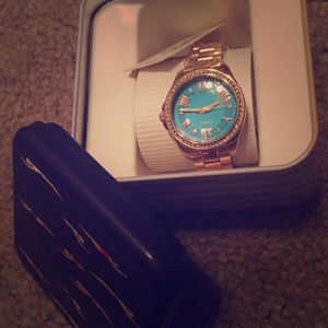 Brand New Rose Gold Fossil Watch w/ Turquoise Face