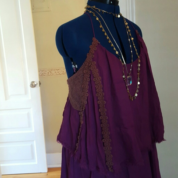 Free People - 2 Tiered Orchid Purple Dress - Picture 2 of 4