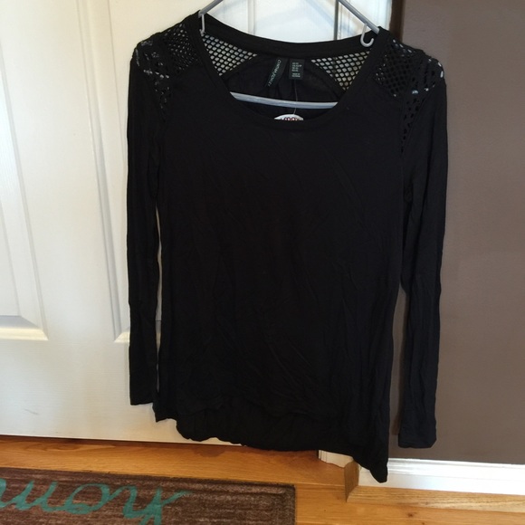 Cynthia Rowley long sleeve black top