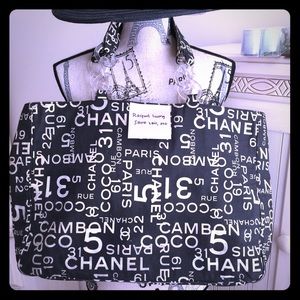 Chanel large CC logo tote