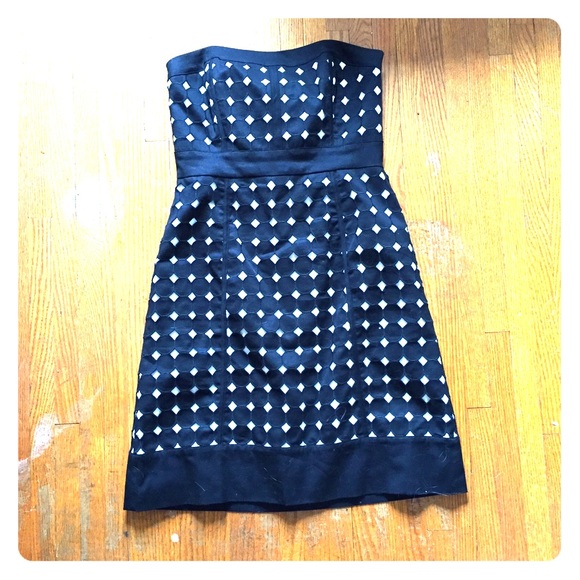 White House Black Market mod strapless dress