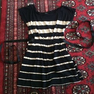 Black and camel striped dress!