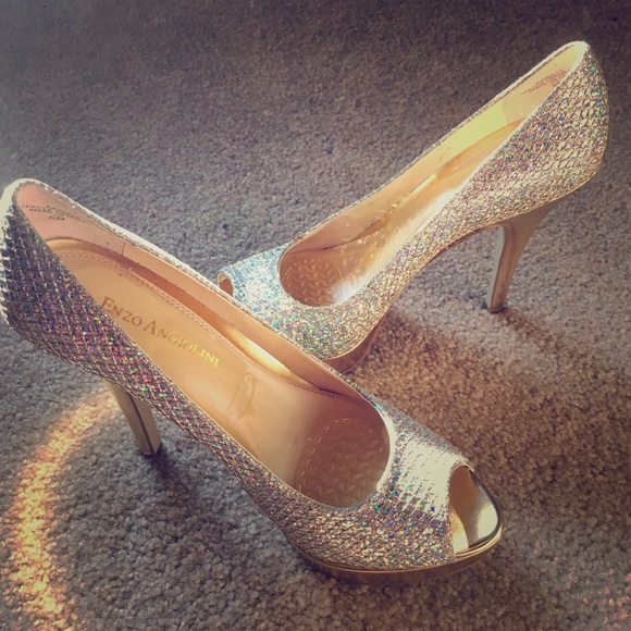 Enzo Angliolini Silver and Gold Heels