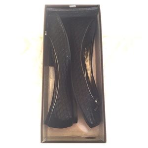 Paolo Norene Black Leather Quilted Flats