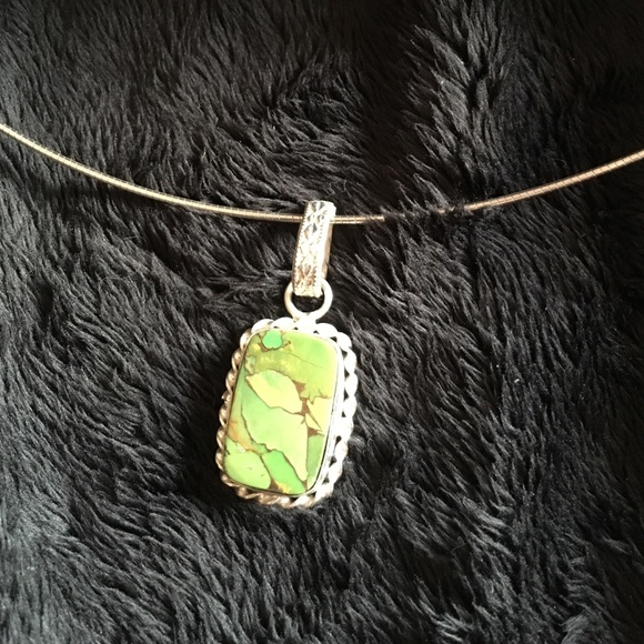 Copper turquoise gemstone pendant SS