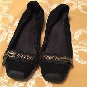 Suede Zipper Flats