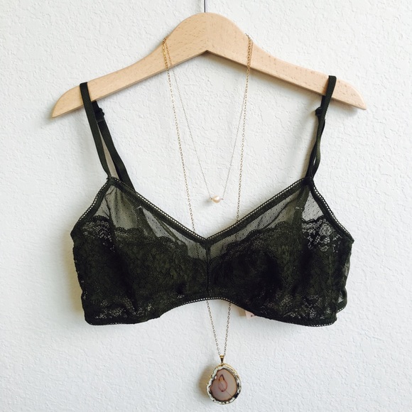 For Love and Lemons Tops - NWT Olive Green Lace Bralette