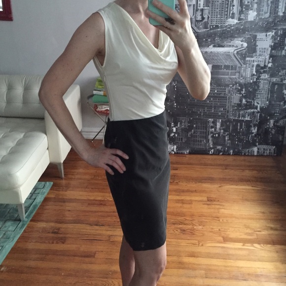Ann Taylor LOFT black and cream dress xs