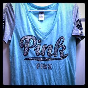 VS PINK Bling size small tee shirt real sliver
