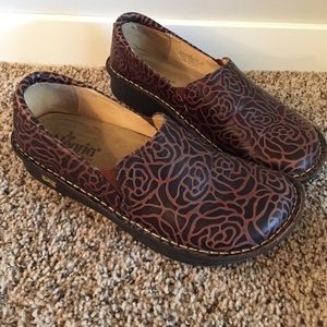 Alegria brown embossed leather shoes