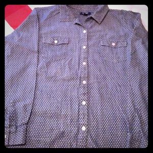 Denim (look) & Polka Dot Button Down