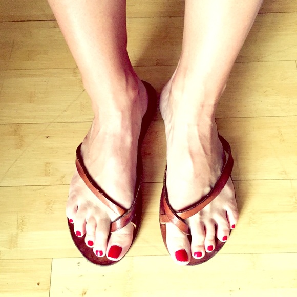 All Saints brown leather sandals