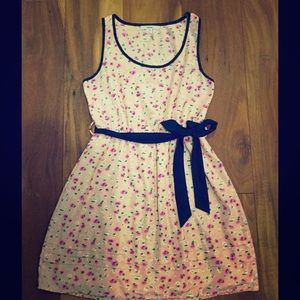Papaya Pink Floral dress with sash
