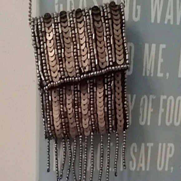 Beaded pouch necklace