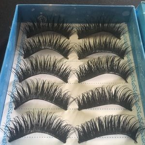 5 pairs of natural handmade eyelashes