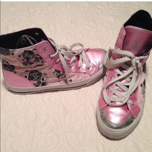 Pink frosty baby phat high tops!