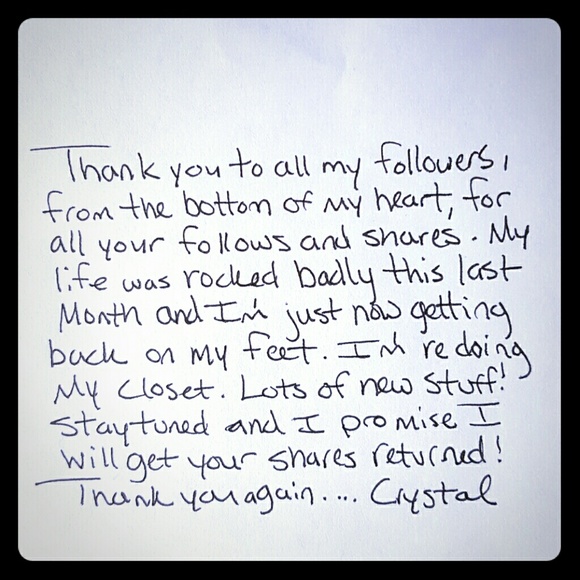 Thank you to all of my followers.