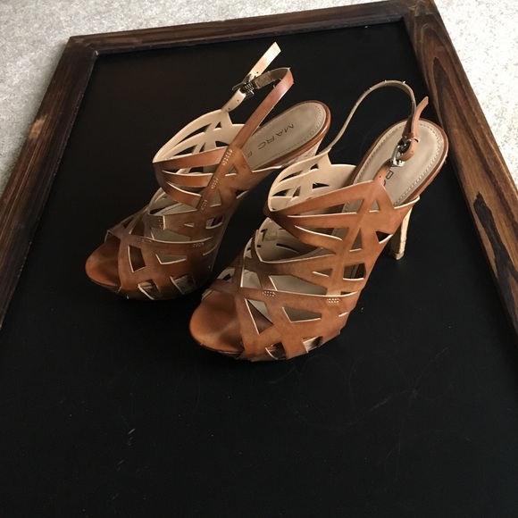 ⛵️SALE⛵️Size 5.5 Marc Fisher Camel Leather Heels