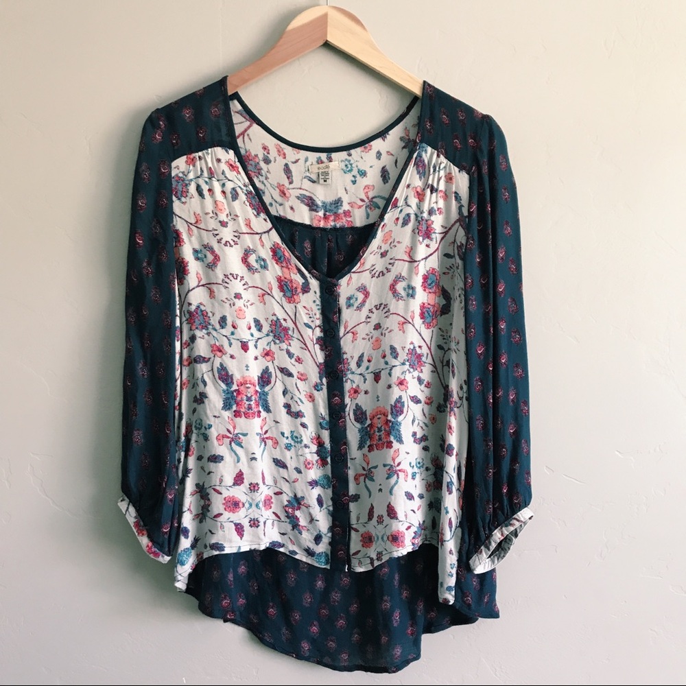 UO floral button down shirt