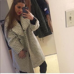 ASOS white oversized pea coat sz 6 worn once