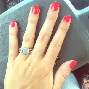 David Yurman petite Albion moonstone/calcite ring