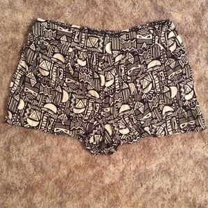 White and black patterned shorts
