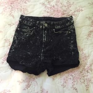 H&M Washed Out Stretchy Black Denim Shorts