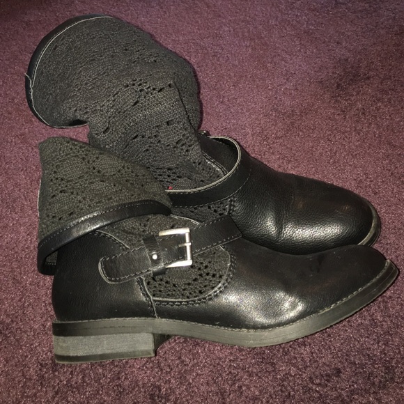 Fold-down black Lacey boots