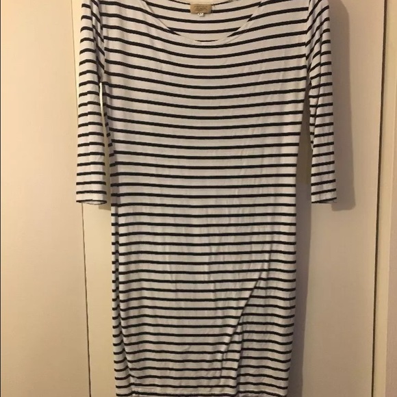 Black and white striped dress
