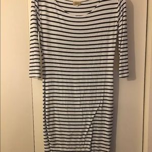 Black and white striped dress