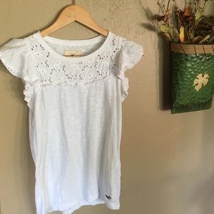 Cap Sleeved White Hollister Top