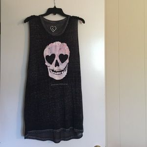 Flower skull tshirt dress