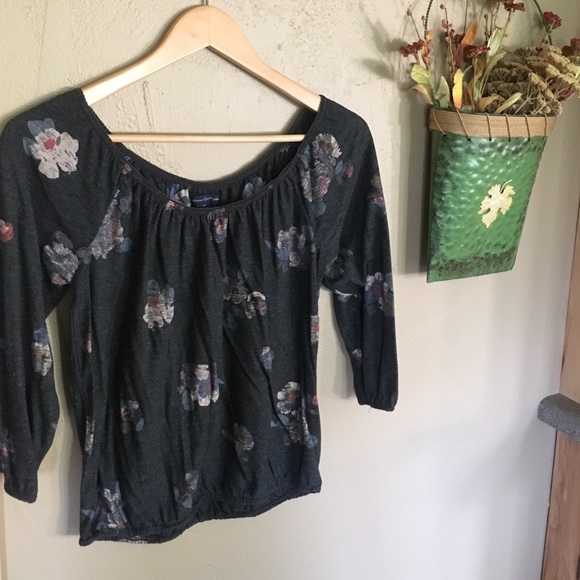 Charcoal Floral Blouse