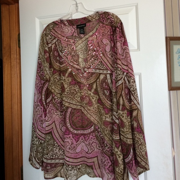 Sheer long sleeve blouse