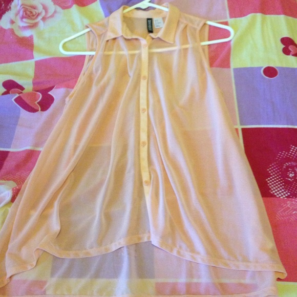 Sheer high-low blouse