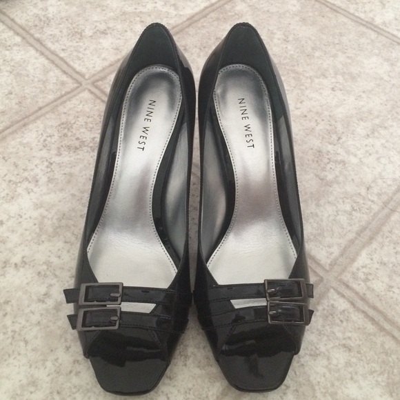 *New* Nine West black patent pumps, 2 inch heel