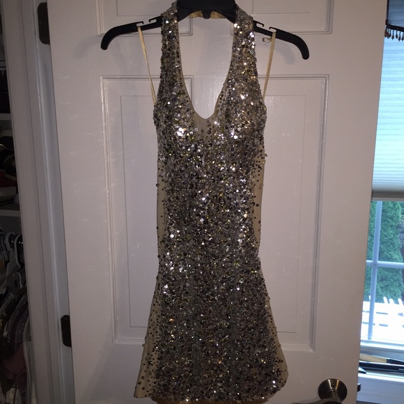 ✨sale!!! LaFemme Halter Formal Dress