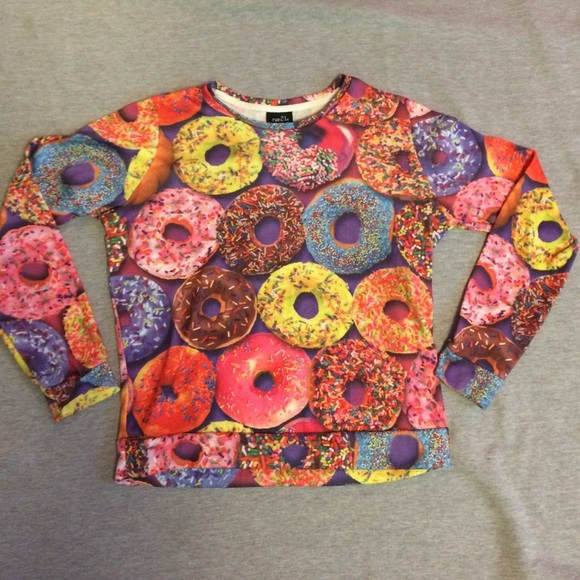 Colorful printed Donuts sweater