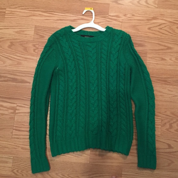 Green knitted sweater