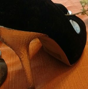 Black and silver heels