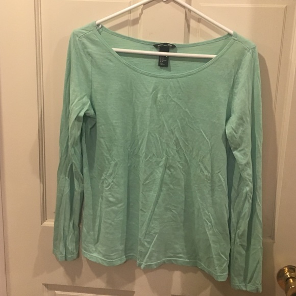 Long sleeve shirt in teal/light blue green