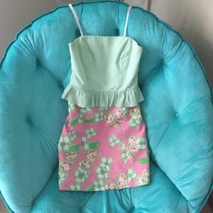 Strapless Lilly Pulitzer dress.