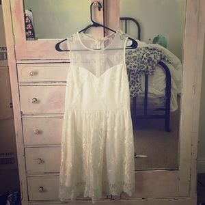 A cream, lace dress