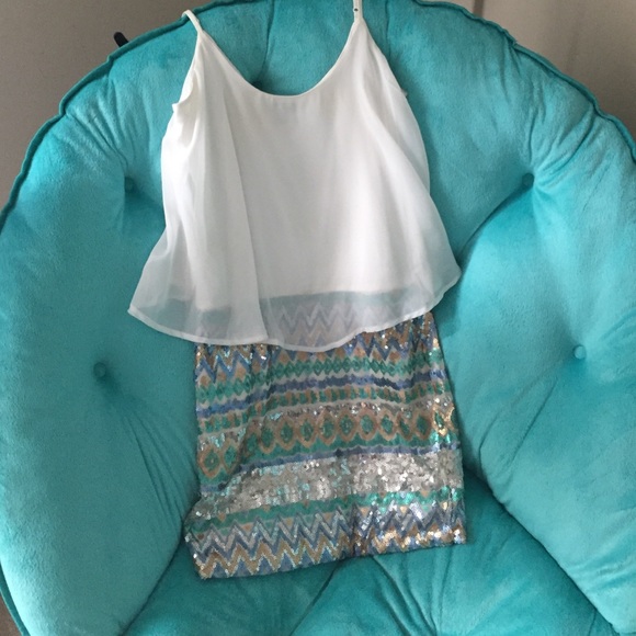 Sequined party dress.