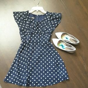 Blue polka dot dress size 12