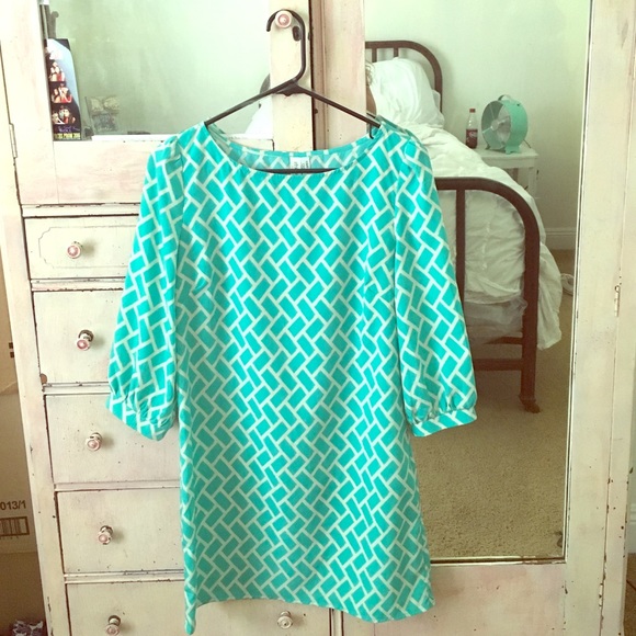Light blue, patterned dress