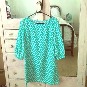 Light blue, patterned dress