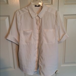 Express short sleeve sheer button up