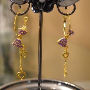 Purple Bow Hoops - one pair left